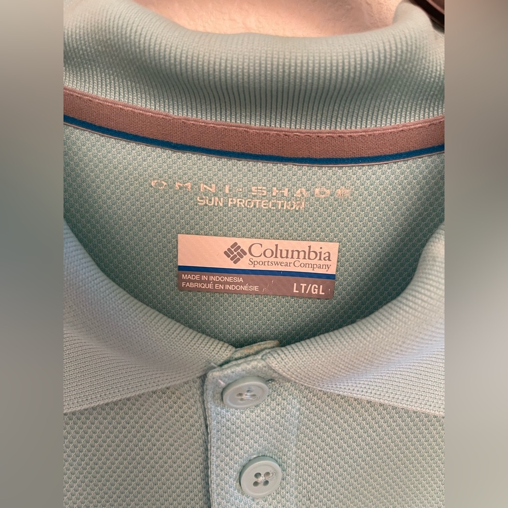 Columbia Men's Light Aqua Polo Shirt